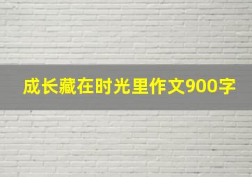 成长藏在时光里作文900字