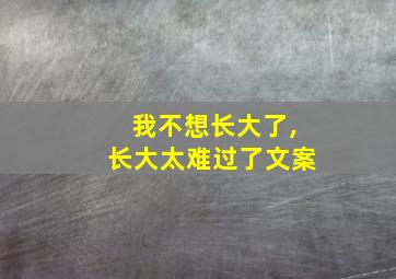 我不想长大了,长大太难过了文案