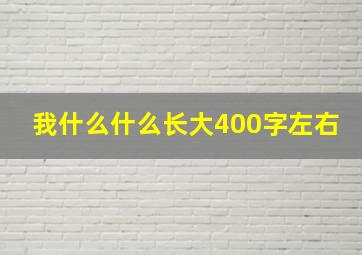 我什么什么长大400字左右