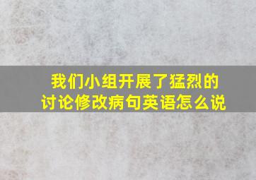 我们小组开展了猛烈的讨论修改病句英语怎么说