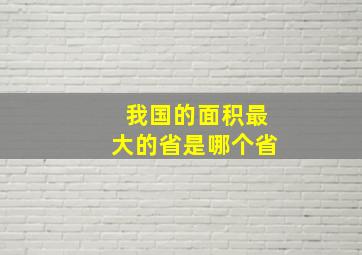 我国的面积最大的省是哪个省