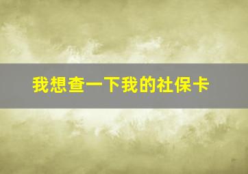 我想查一下我的社保卡