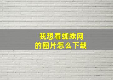 我想看蜘蛛网的图片怎么下载