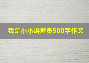 我是小小讲解员500字作文