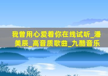 我曾用心爱着你在线试听_潘美辰_高音质歌曲_九酷音乐