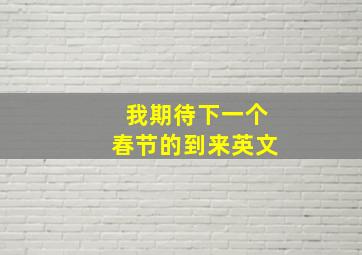 我期待下一个春节的到来英文