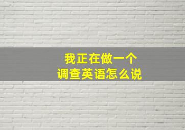 我正在做一个调查英语怎么说