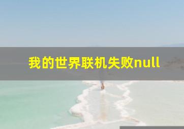 我的世界联机失败null