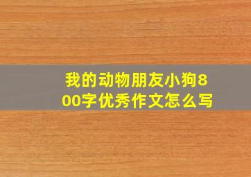 我的动物朋友小狗800字优秀作文怎么写