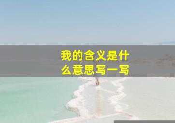 我的含义是什么意思写一写