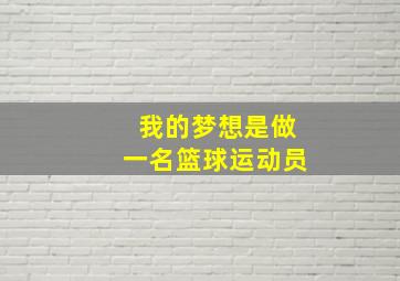 我的梦想是做一名篮球运动员