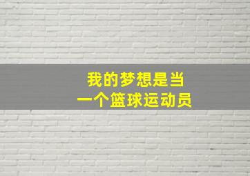 我的梦想是当一个篮球运动员