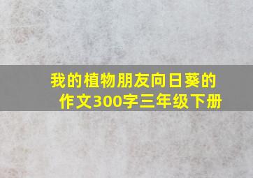 我的植物朋友向日葵的作文300字三年级下册