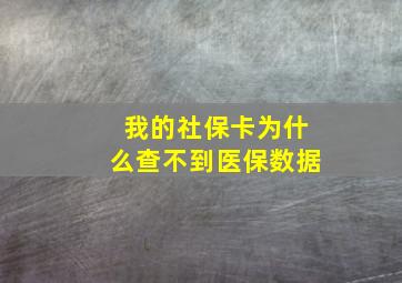 我的社保卡为什么查不到医保数据