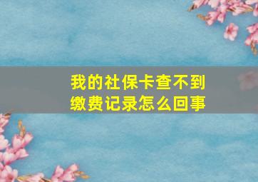 我的社保卡查不到缴费记录怎么回事