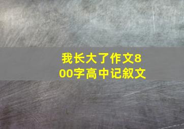 我长大了作文800字高中记叙文