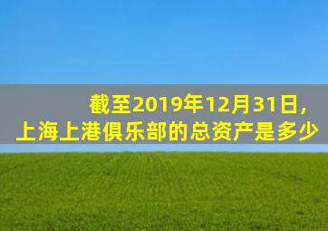 截至2019年12月31日,上海上港俱乐部的总资产是多少