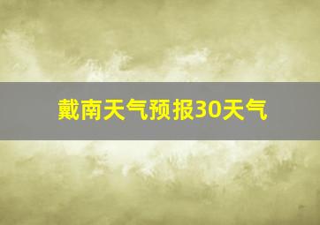 戴南天气预报30天气