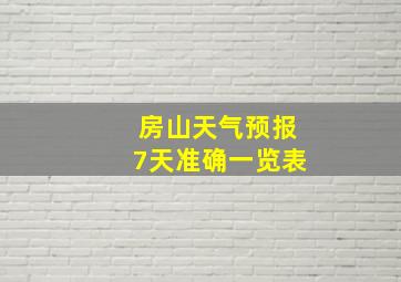 房山天气预报7天准确一览表