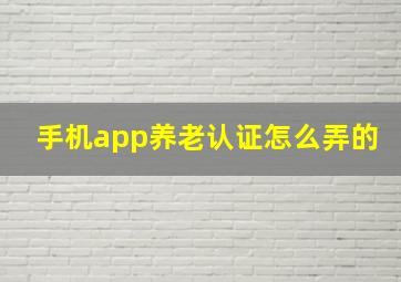 手机app养老认证怎么弄的