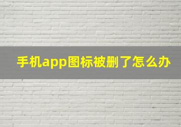 手机app图标被删了怎么办