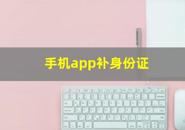 手机app补身份证