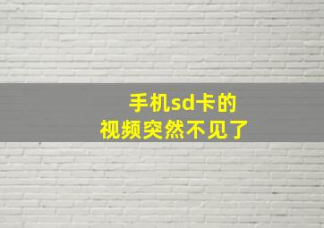 手机sd卡的视频突然不见了