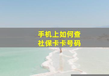 手机上如何查社保卡卡号码