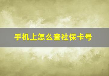 手机上怎么查社保卡号