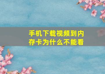 手机下载视频到内存卡为什么不能看