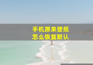 手机原来壁纸怎么恢复默认