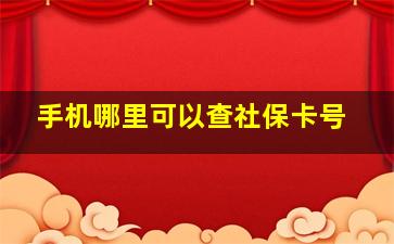 手机哪里可以查社保卡号