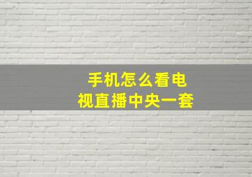 手机怎么看电视直播中央一套