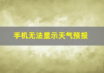 手机无法显示天气预报