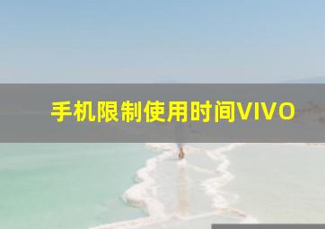 手机限制使用时间VIVO