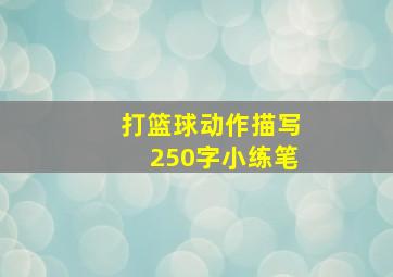 打篮球动作描写250字小练笔