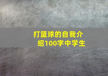 打篮球的自我介绍100字中学生