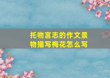 托物言志的作文景物描写梅花怎么写