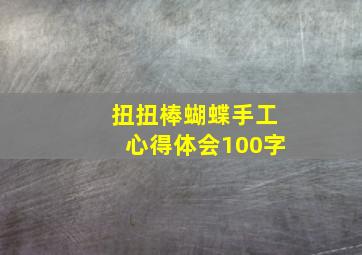 扭扭棒蝴蝶手工心得体会100字