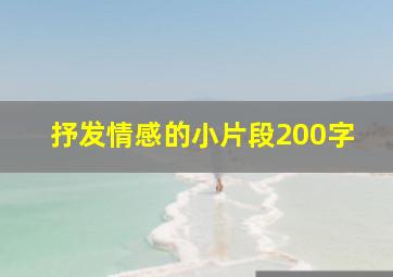 抒发情感的小片段200字