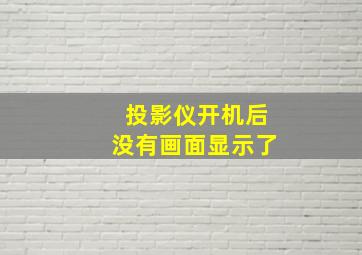 投影仪开机后没有画面显示了