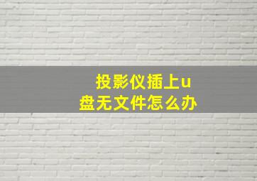 投影仪插上u盘无文件怎么办