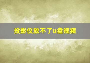 投影仪放不了u盘视频