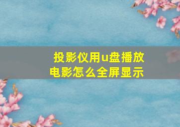 投影仪用u盘播放电影怎么全屏显示