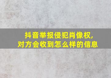 抖音举报侵犯肖像权,对方会收到怎么样的信息