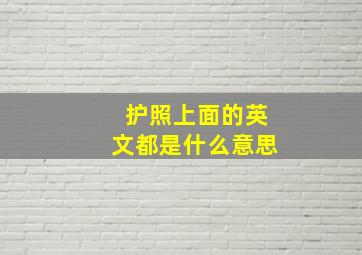 护照上面的英文都是什么意思