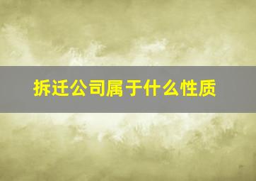 拆迁公司属于什么性质