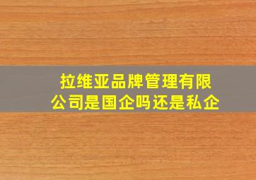 拉维亚品牌管理有限公司是国企吗还是私企