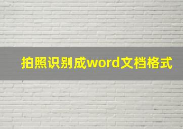 拍照识别成word文档格式