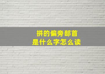 拼的偏旁部首是什么字怎么读